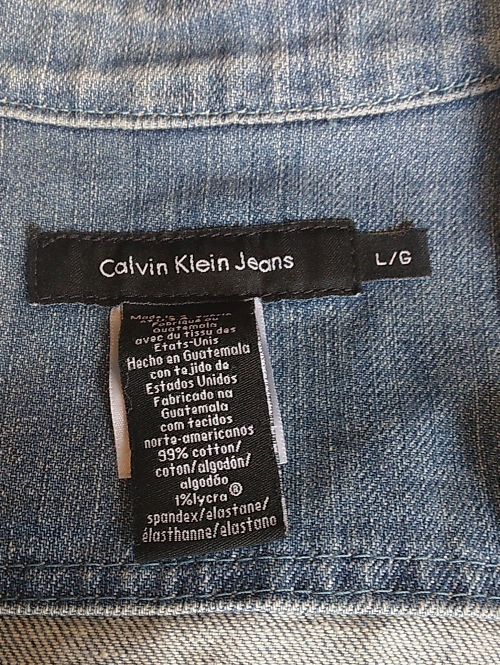 Calvin Klein Jeans Medium Blue Denim Jacket with Black Label